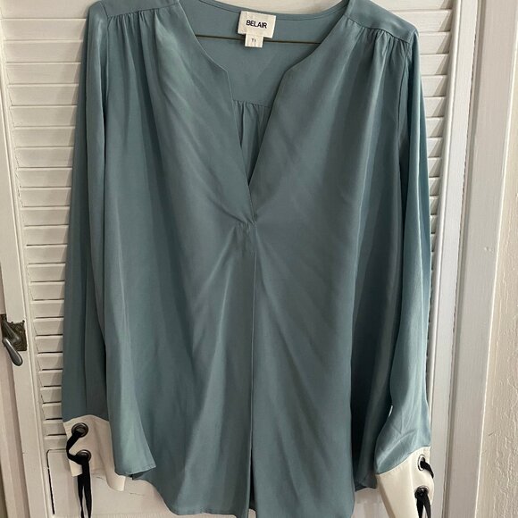 Blue Silk Blouse - Picture 1 of 3